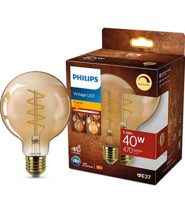 Philips Vintage Led Flame E27 G95