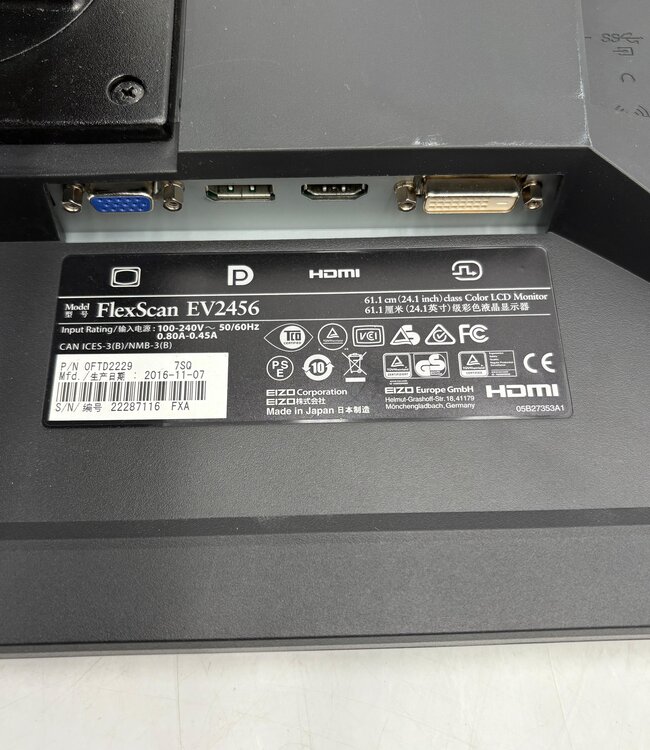 Eizo Flexscan EV2456 24 inch Monitor