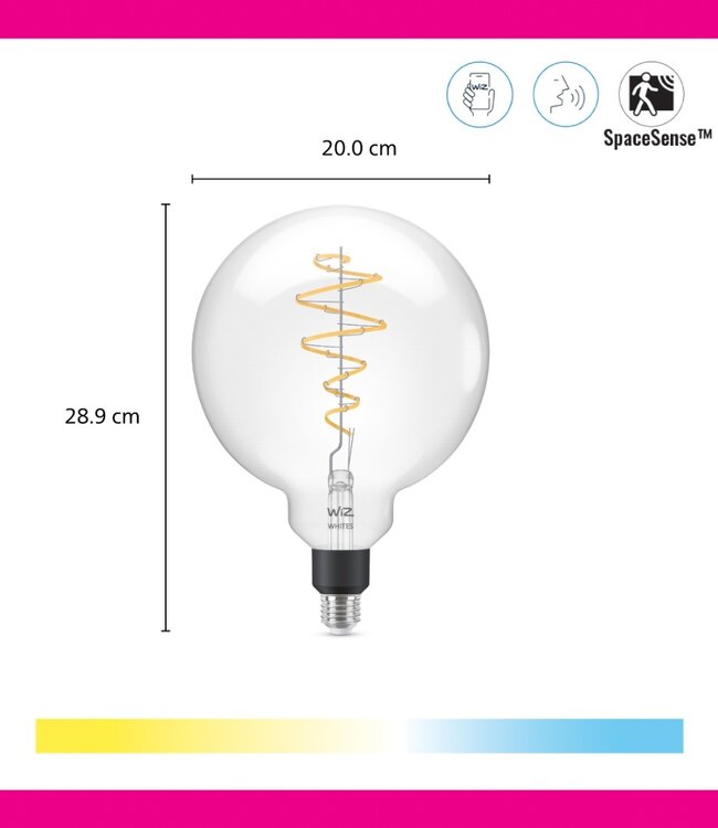 Philips WiZ  Warm White to Daylight Globelamp G200 E27