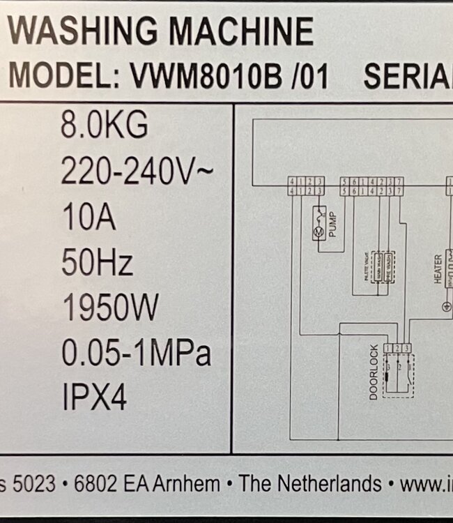 Inventum SteamClean Wasmachine VWM8010B 8 kg