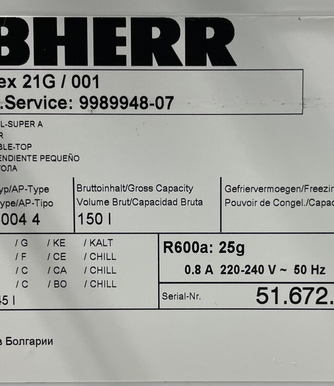 Liebherr Tafelmodel Koelkast TP 1720