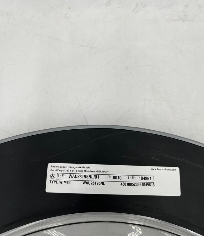 Bosch Wasmachine Deur EXCLUSIV Wit/Grijs 8/9 KG