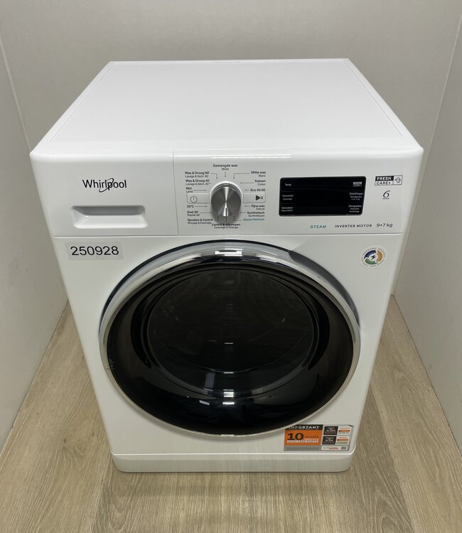 Whirlpool Was/droog Combinatie FFWDB 976258E BCV BE 9/7 kg