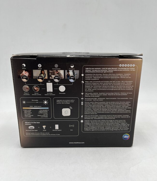 Philips HUE White ambiance inbouwspot Milliskin wit - Incl dimmer