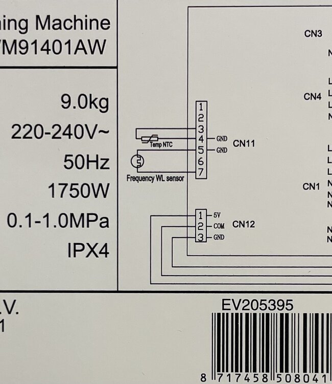 Everglades Wasmachine (EVWM91401AW) 9 kg