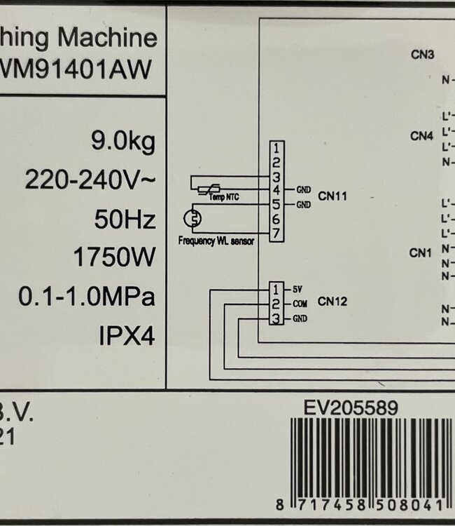 Everglades Steam EVWM91401AW Wasmachine 2025 (9 kg)