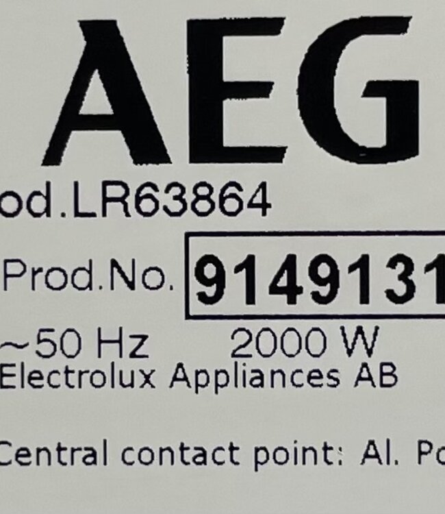 AEG 6000 Series Wasmachine (LR63864) 8 KG