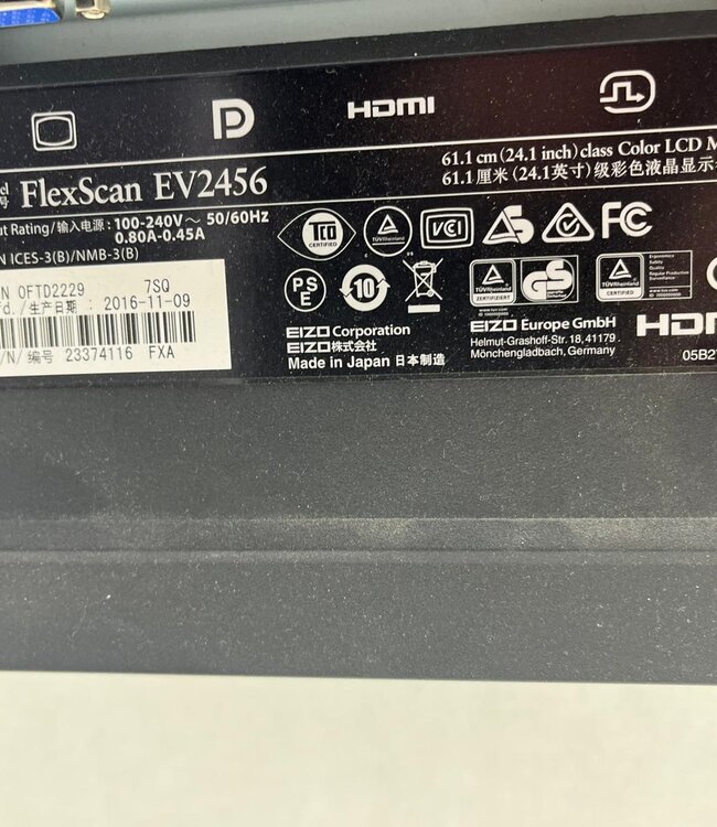 Eizo Flexscan EV2456 24 inch Monitor
