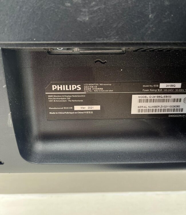Philips 241B8QJEB 24 inch Monitor Zwart