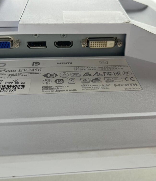 Eizo Flexscan EV2456 24 inch Monitor Wit