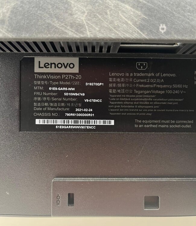 Lenovo ThinkVision P27h-20 27 inch Monitor Grade B