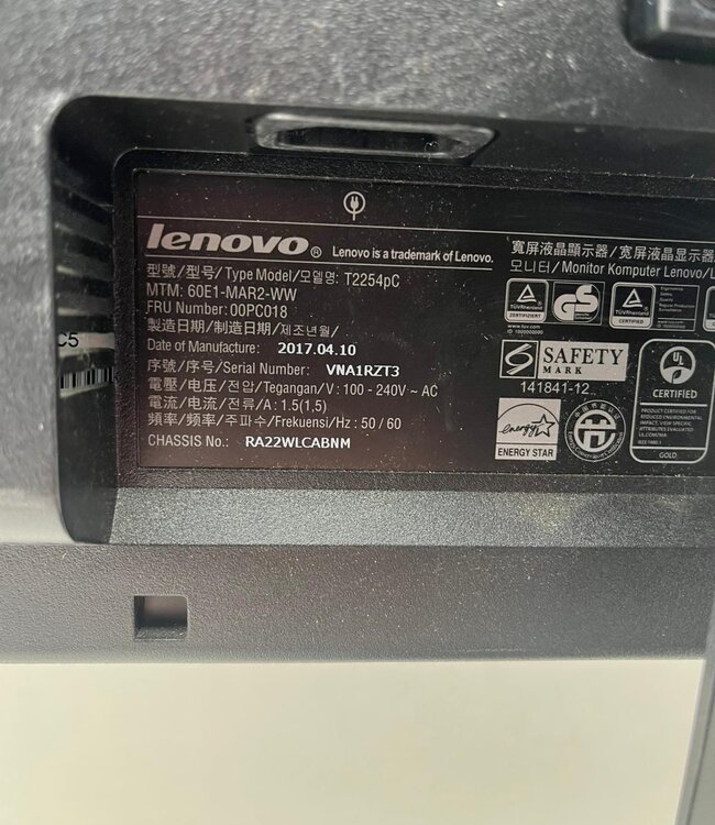 Lenovo ThinkVision T2254pC 22 inch Monitor
