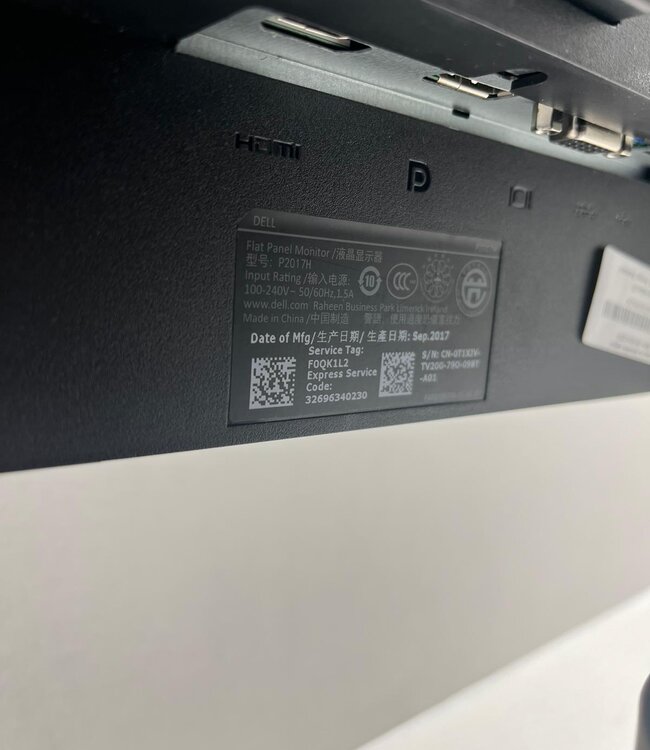 Dell P2017H 20 inch Monitor