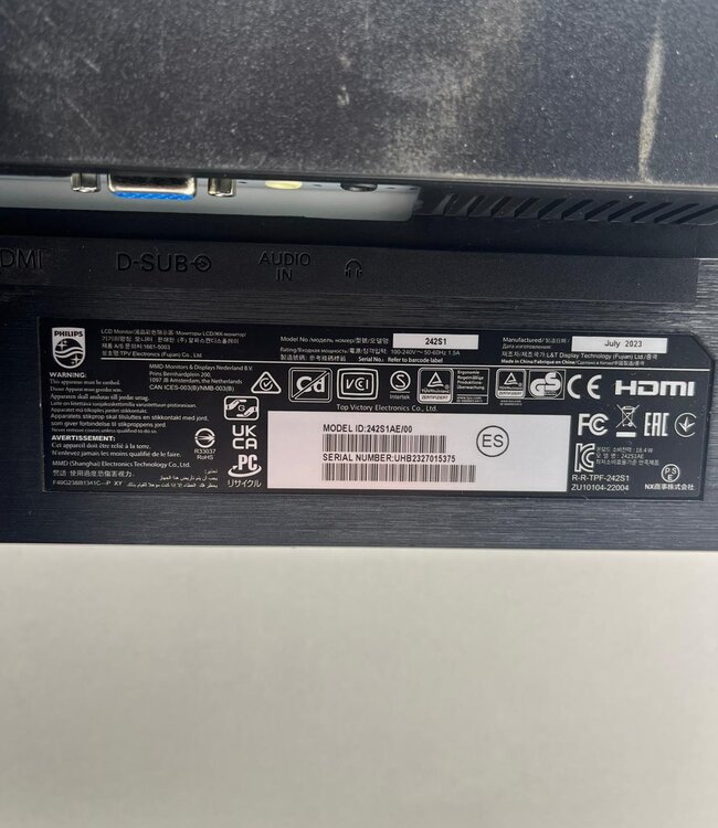 Philips S-Line 242S1AE/00 Zwart 24 inch Monitor