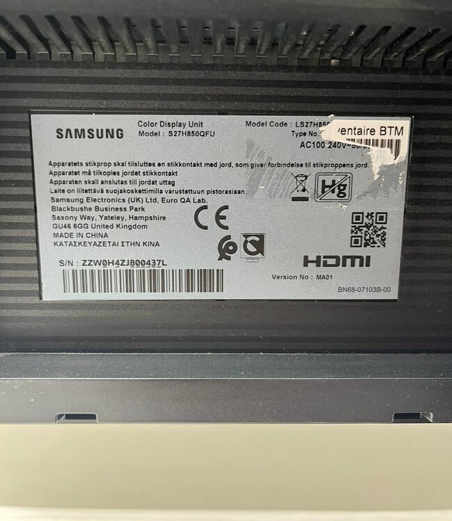 Samsung S27H850QFN 27 inch Monitor