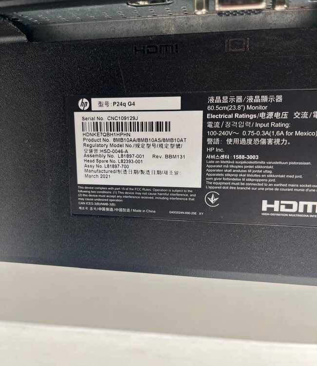 HP P-Series P24Q G4 Monitor 24 inch Zwart