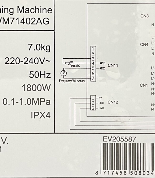 Everglades Wasmachine met Stoomfuncties (EVWM71402AG) 7 kg