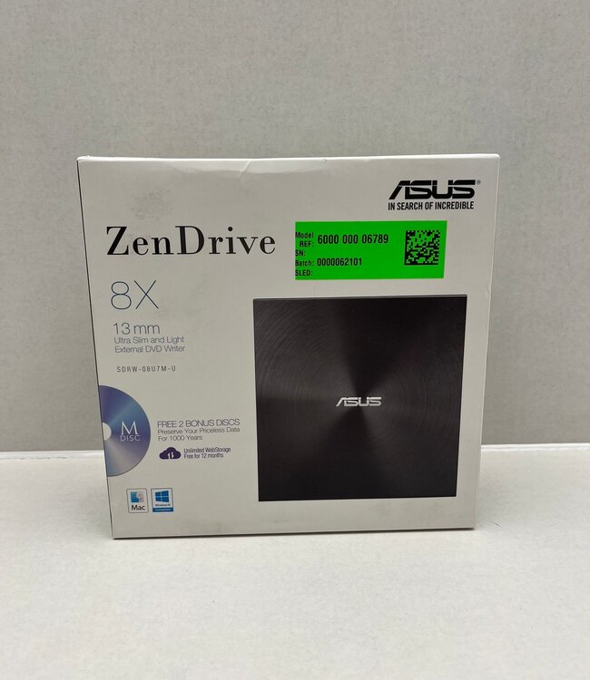 Asus SDRW-08U7M-U Ultra Slim USB zwart