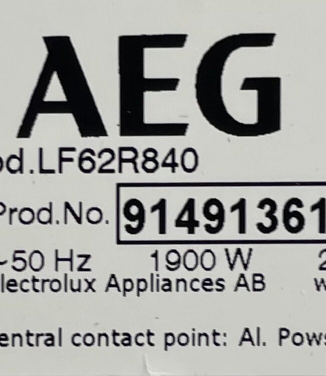 AEG Wasmachine ProSense 6000 Series (LF62R840) 8 kg