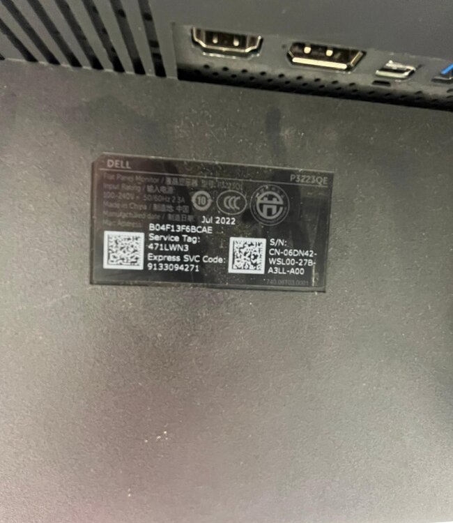 Dell P3223QE 32 inch 4K Monitor