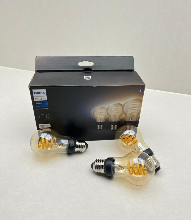 Philips Hue 3x E27 Filament White Ambiance