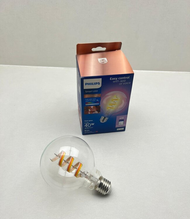 Philips Wiz Full Color and Warm to Cool Clear Glass Globe E27