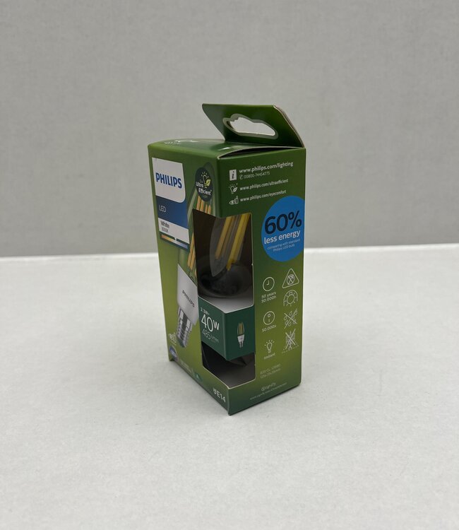 Philips Ultra Efficient LED kaarslamp Transparant 40 W E14 Wit licht