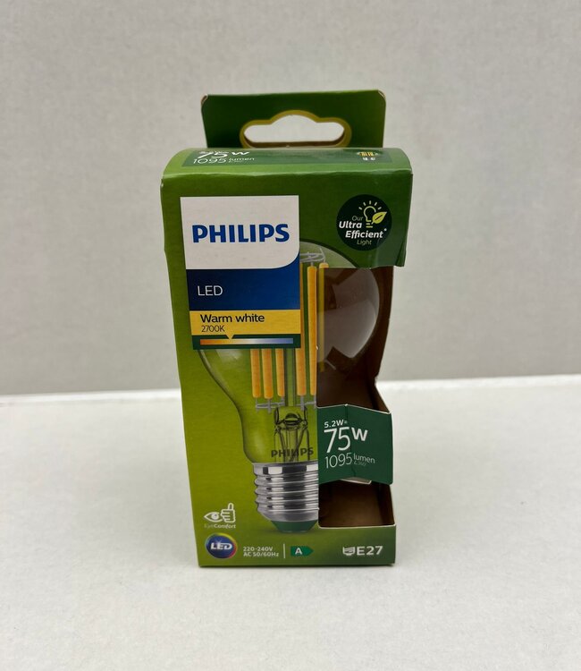Philips Ultra Efficient LED-lamp E27 Peer A60 Filament