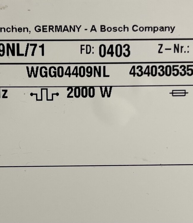 Bosch Wasmachine Serie 4 (WGG04409NL) 9 kg