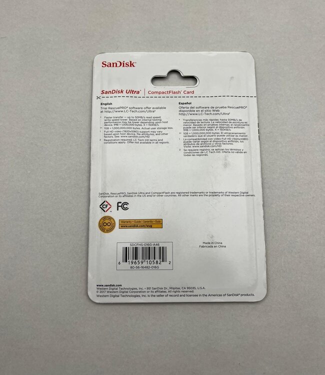 SanDisk Ultra CompactFlash Card 16 GB