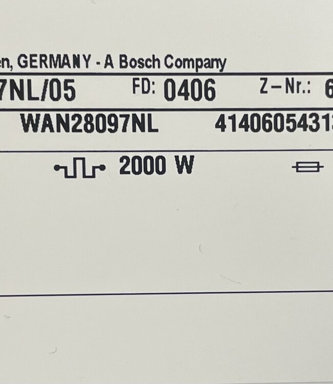 Bosch Wasmachine Serie 4 (WAN28097NL) 8 kg