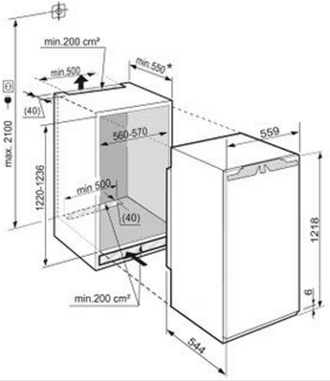 Liebherr IK2324 Inbouw Koel-Vries Combinatie
