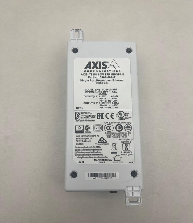 Axis T8154 60W SFP Midspan POE injector