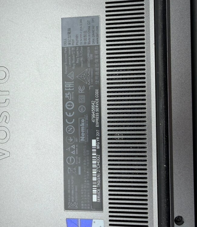 Dell Vostro 5568 (P62F) 15 inch