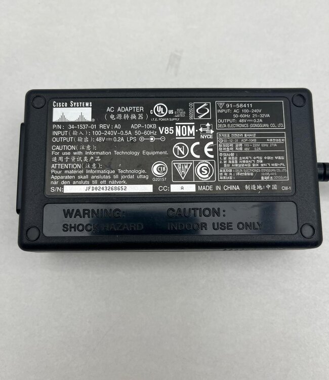 Cisco Adapter Origineel 48V 0.2A 34-1537-01