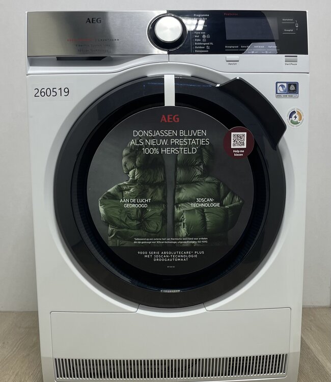 AEG 9000 Series Warmtepompdroger | FiberPro System  & 3DScan Technology (T9DEN87CC) 8 kg