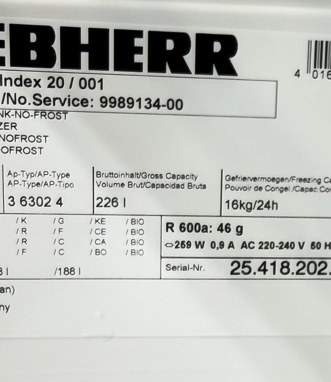 Liebherr Vrijstaande Vriezer GN 2303 No-Frost