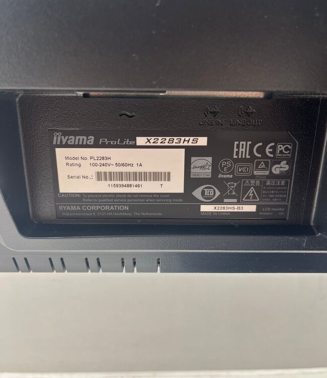 Iiyama ProLite X2283HS-B3 Zwart