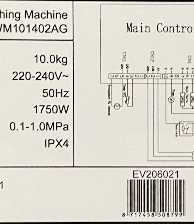 Everglades Wasmachine (EVWM101402AG) 10 kg