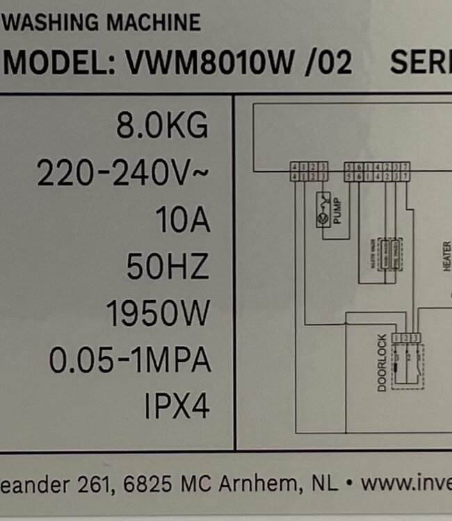 Inventum SteamClean Wasmachine (VWM8010W/02) 8 kg