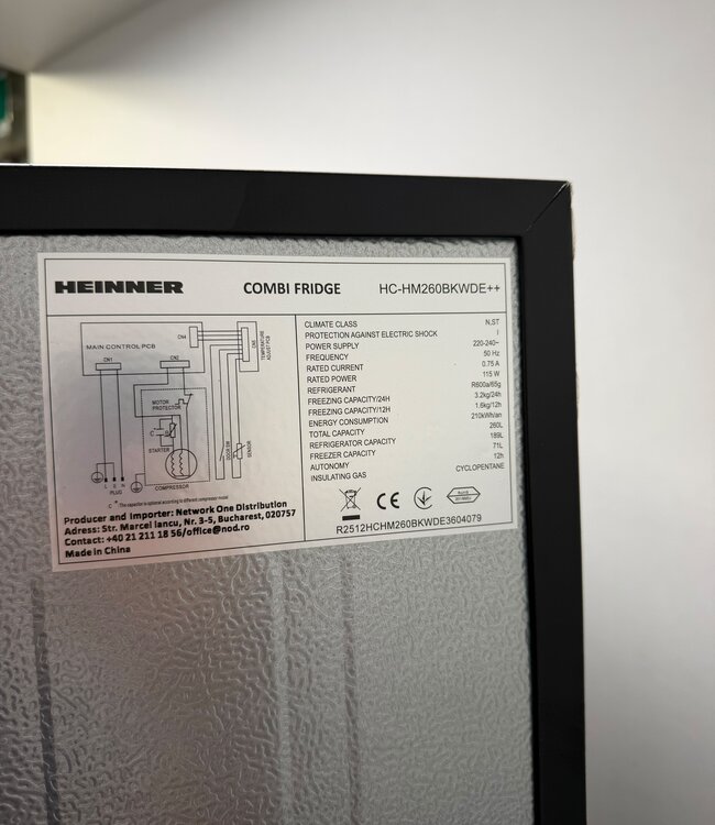 Heinner Koel-Vries Combinatie HC-HM260BKWDE++