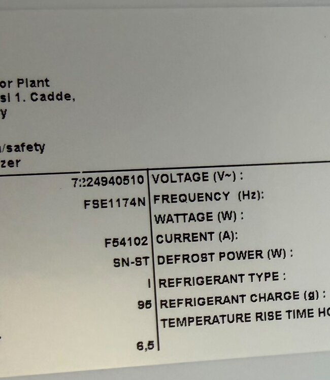 Beko Vrijstaande tafelvriezer F54102
