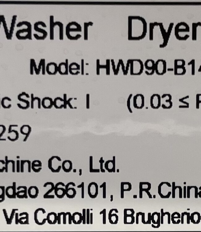 Haier Was-Droogcombinatie (HWD90-B14939) 9/6 kg