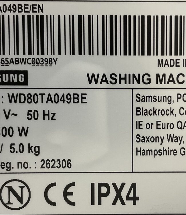 Samsung EcoBubble 5000-serie Was-Droogcombinatie (WD80TA049BE) 8/5 kg