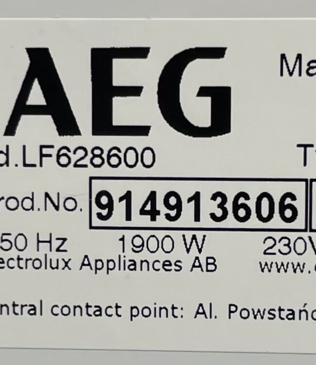 AEG Wasmachine ProSense 6000 Series (LF628600) 8 kg