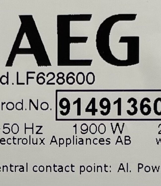 AEG Wasmachine ProSense 6000 Series (LF628600) 8 kg