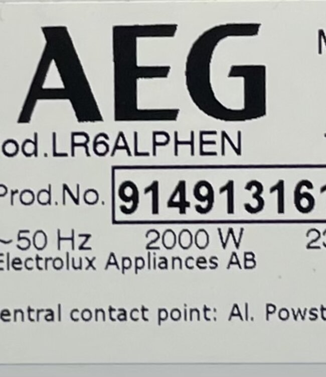 AEG Wasmachine ProSense 6000 Series (LR6ALPHEN) 8 kg