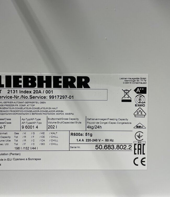 Liebherr  Koel-Vries Combi CT 2131-20