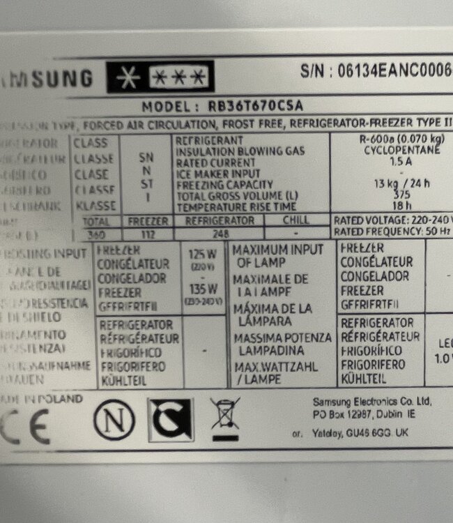 Samsung No-Frost Koel-Vries Combinatie RB36T670CSA 2020 - Copy