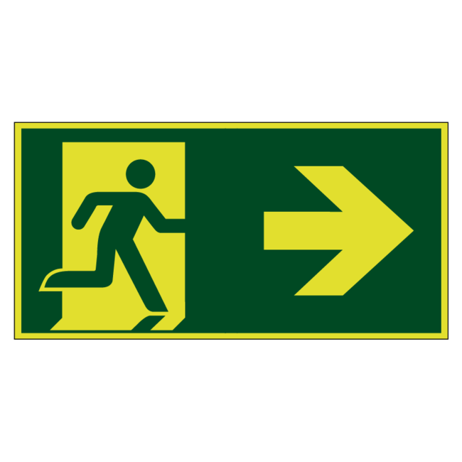 Huismerk Nooduitgang naar rechts lichtgevend pictogram